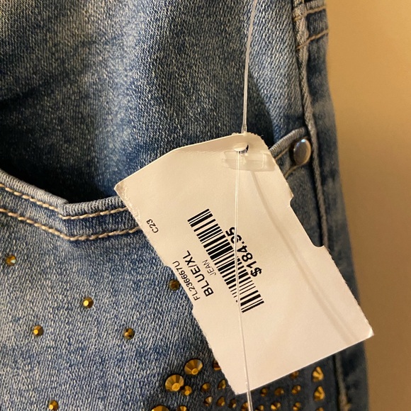 Frank Lyman jeans with sparkle gem accents - size XL - NWT - Picture 11 of 12